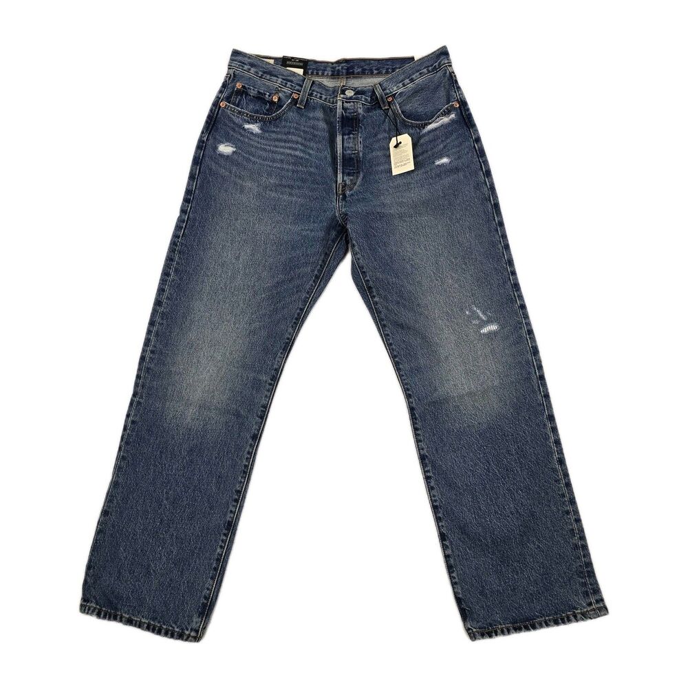 Levi's 501 90s Jeans Mens 32x30 Blue Relaxed Straight Button Fly Distressed